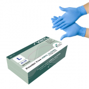 aGD Large Blue Powder Free Vinyl Gloves