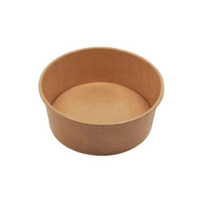 aGD 1300ml Kraft Round Salad Bowl 185 x 160 x 65mm