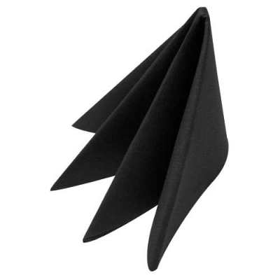 2 Ply Black Napkins 40cm